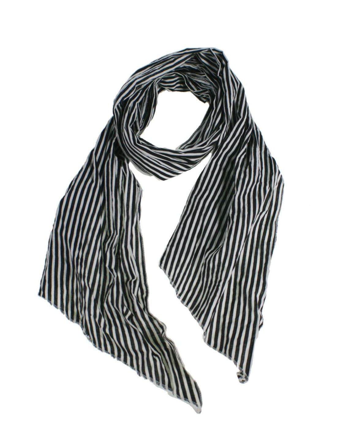 Pañuelo foulard estilo básico a rayas blanco y negro moda mujer