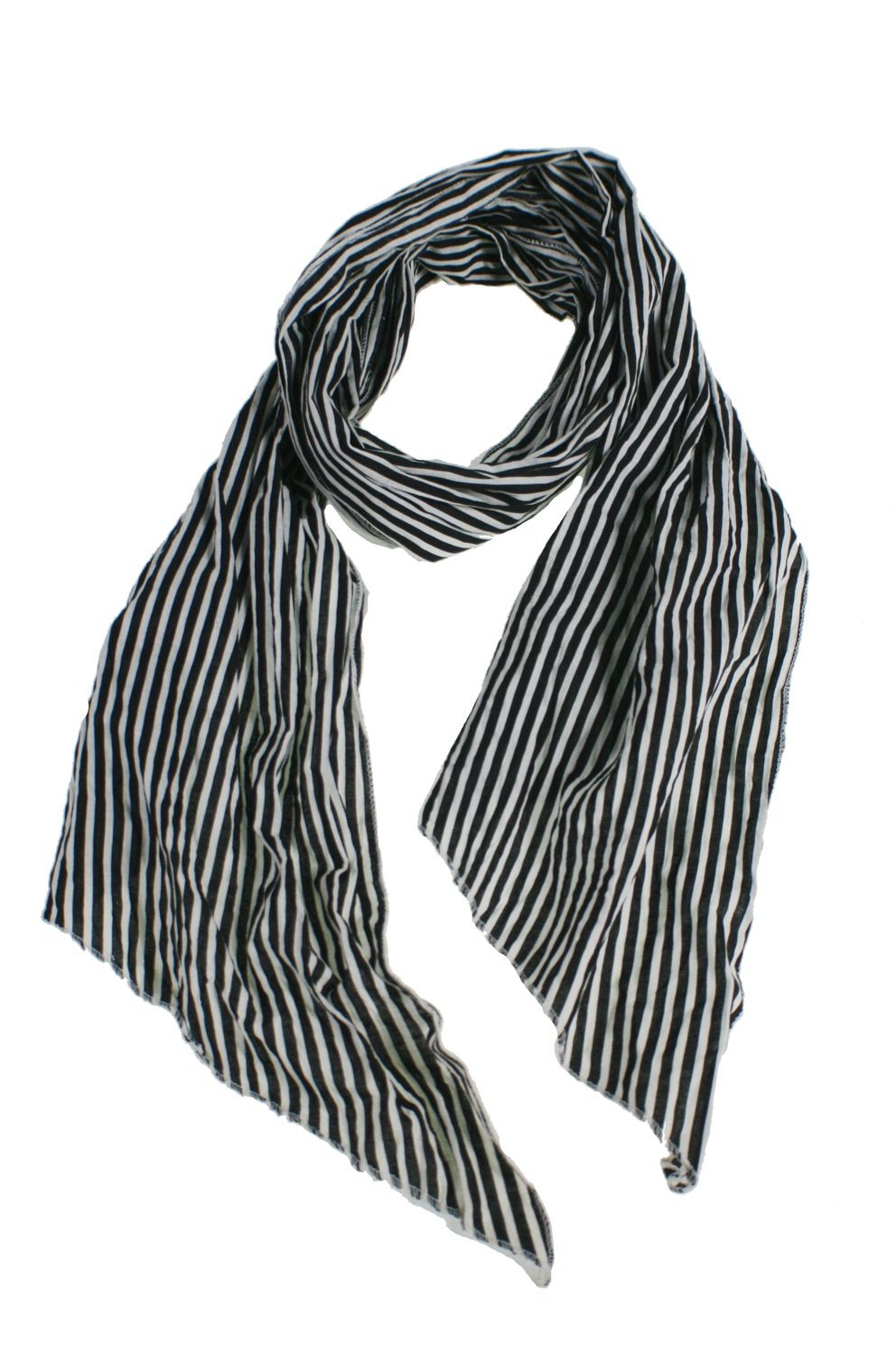 Pañuelo foulard estilo rayas blanco y negro moda