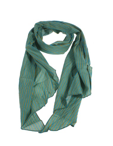 Foulard Foulard Col à rayures De Style de base Couleur Vert Bleu Complément pour votre look Cadeau Original Feuille de mode fonc