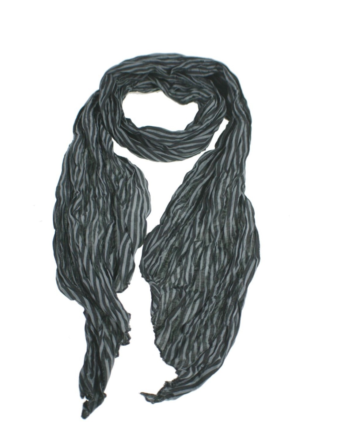 Bufanda foulard de coll estil bàsic a ratlles color negre gris complement per a la teva look regal original funcional moda dona