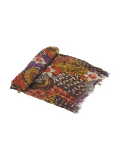 Bufanda foulard de coll multicolor marró de tacte suau complement per a la teva look regal molt original i funcional moda dona 2