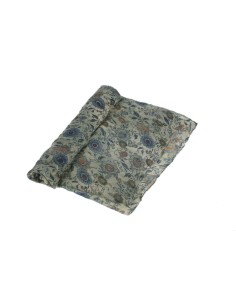 Bufanda foulard bàsic color blau estampat amb flors complement per a la teva look regal original funcional moda dona 2