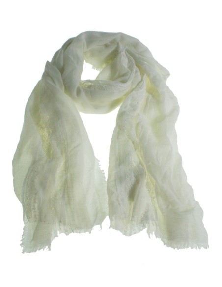 Pañuelo foulard de cuello tacto suave color blanco para regalo moda mujer. Medidas: 180x80 cm.