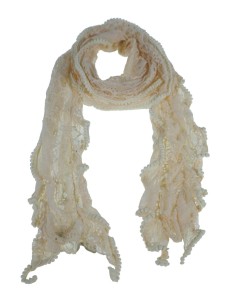 Bufanda foulard de coll estil bàsic de blonda color salmó clar complement per a la teva look regal original funcional moda dona