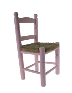 Chaise enfant en bois et siège de quenouille rose pour garçon fille cadeau original 