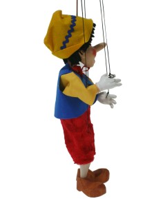 Modèle de marionnette à fils Pinocchio en bois et peint à la main avec une robe colorée 2