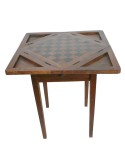 Mesa de juego para ajedrez en madera de acacia con cajón central para guardar fichas estilo rustico
