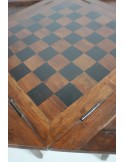 Taula de joc per escacs de fusta d'acàcia amb calaix central per guardar fitxes estil rústic