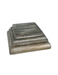 Guéridon de table corbeau en bois patiné vieil argent pour affichage de figurine et décoration 2