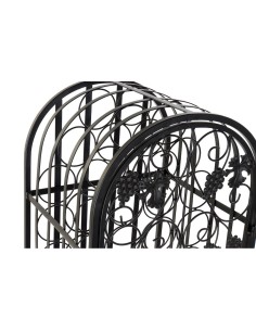 Botellero 45 botellas vertical de metal con puerta decoración racimos y cerrojo mueble auxiliar estilo rustico 2