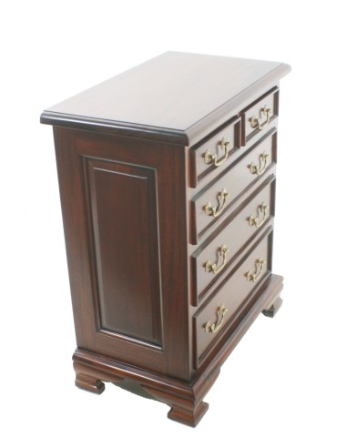 Calaixera baixa fusta de caoba massissa de cinc calaixos mini chiffonnier