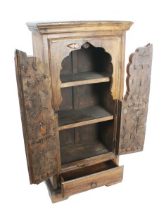 Armario Indio Pequeño de Madera Maciza de Palisandro Hecho en la India con Talla. 2