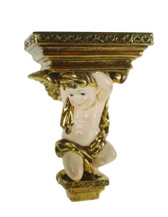 Mènsula pedestal per penjar a la paret amb Àngel costat esquerre decoració llar i exposició de figures