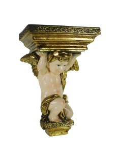 Mènsula pedestal per penjar a la paret amb Àngel costat dret decoració llar i exposició de figures