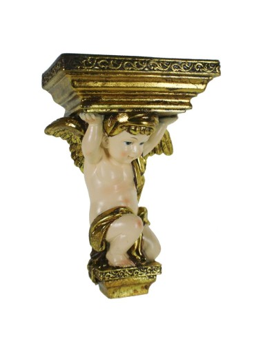 Ménsula pedestal para colgar en pared con Ángel lado derecho decoración hogar y exposición de figuras.