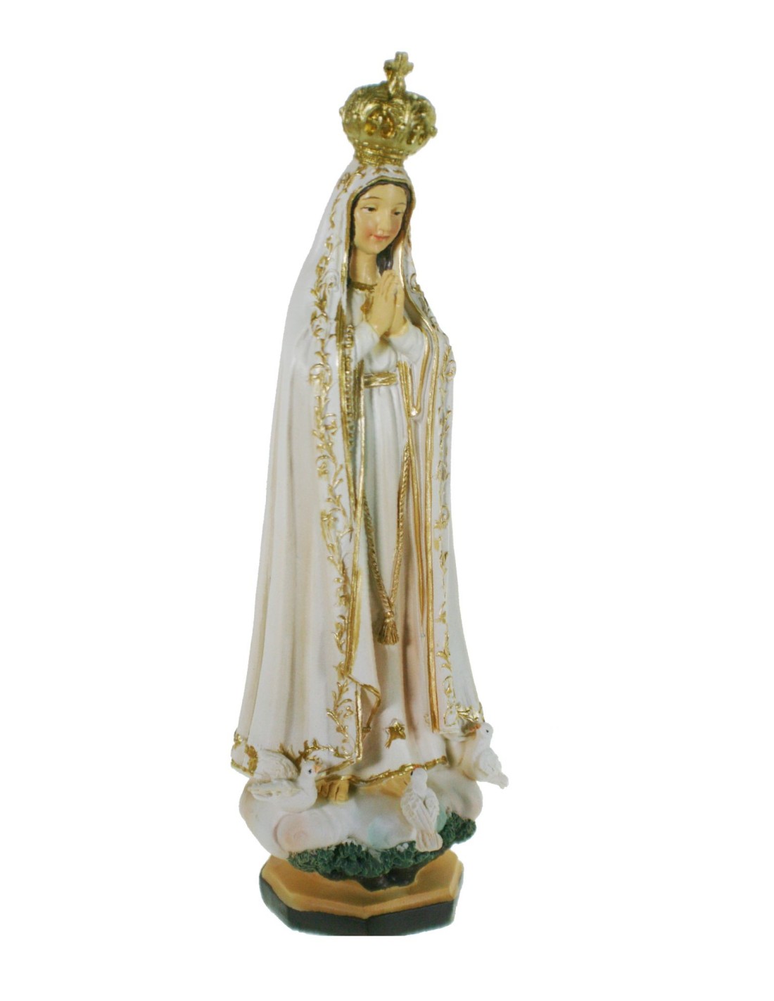 Estatua Figura religiosa de culto Virgen de Fátima de resina y pintada a mano decoración hogar
