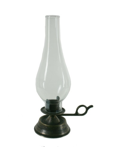 Lampe bougeoir pour bougie de 2 Ø cm en métal vieilli style vintage rustique idéal pour cadeau et décoration de jardin à la mais
