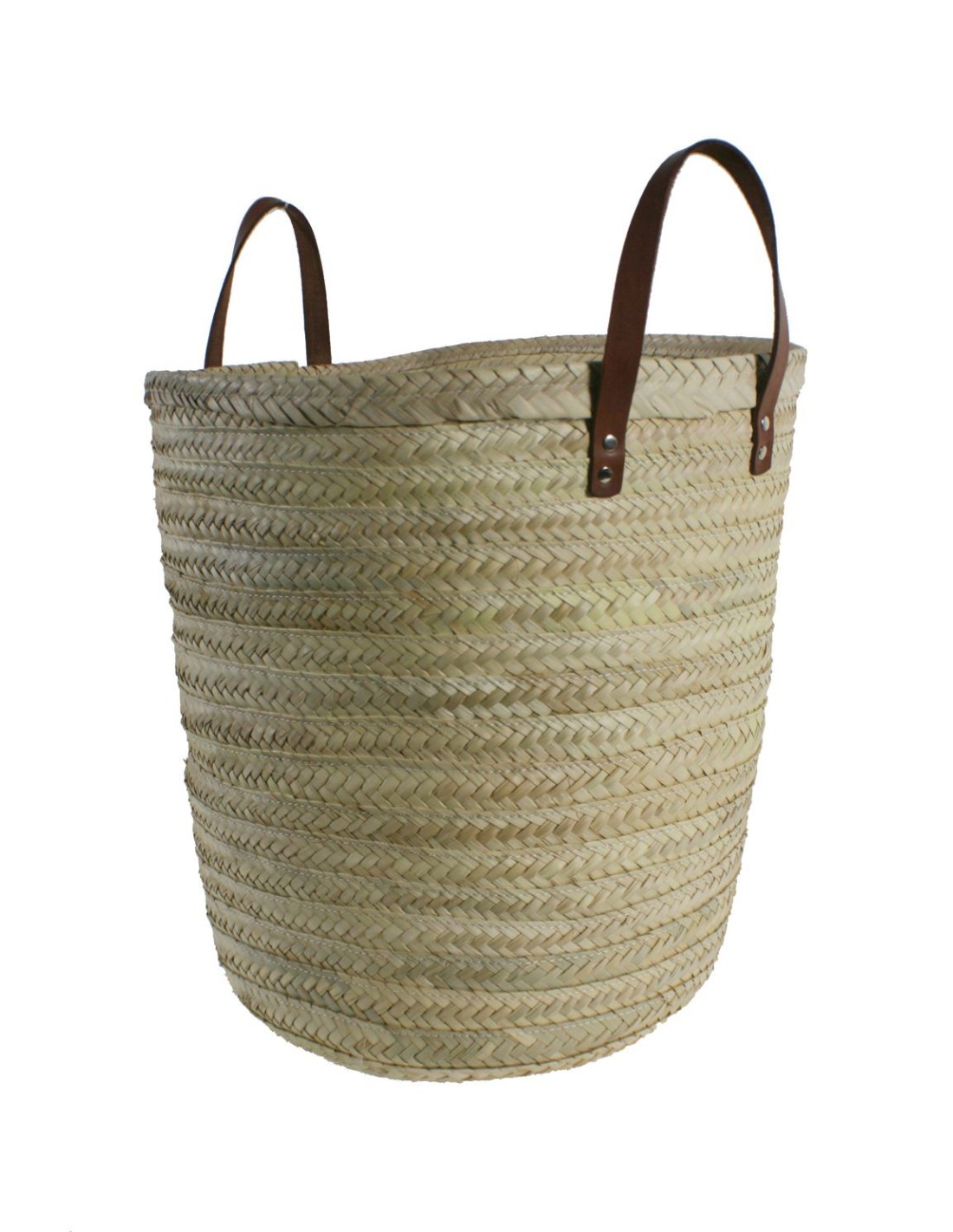 Panier de rangement pour linge et vêtements en fibre de palmier