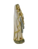 Estatua figura religiosa Nuestra Señora de Lourdes con manto claro pintada a mano decoración hogar