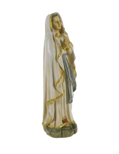 Estatua figura religiosa Nuestra Señora de Lourdes con manto claro pintada a mano decoración hogar Estatua figura religiosa Nuestra Señora de Lourdes con manto claro pintada a mano decoración hogar