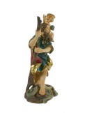 Estatua figura religiosa de culto San Cristóbal en resina pintada a mano decoración hogar