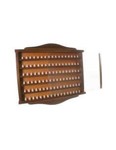 Porta didals de fusta 102 unitats color noguera vitrina expositor per paret decoració llar