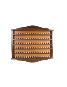 Porta dedales de madera 102 unidades color nogal vitrina expositor para pared decoración hogar.  2