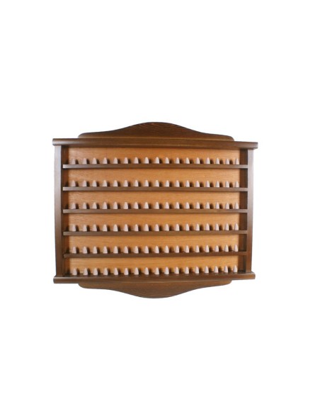 Porta dedales de madera 102 unidades color nogal vitrina expositor para pared decoración hogar. 