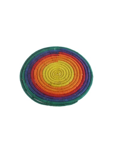 Sous-plat en fibres naturelles et multicolores pour protéger les nappes