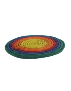 Salvamantel artesanal sota plat de fibra multicolor per taula aïllament tèrmic estil vintage. 2
