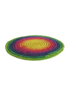 Salvamantel artesanal  bajo plato de fibra multicolor para mesa aislamiento térmico 2