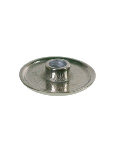 Porta velas redondo aluminio macizo para velas Ø2cm. Medidas: 2xØ9,5 cm.