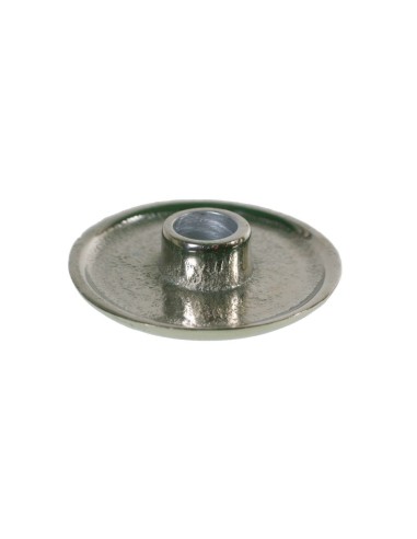 Bougeoir rond en aluminium massif pour bougies Ø2cm. Dimensions : 2xØ9,5 cm.