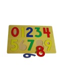Puzle números de fusta per encaixar joc educatiu infantil per aprendre els números del 0 al 9.