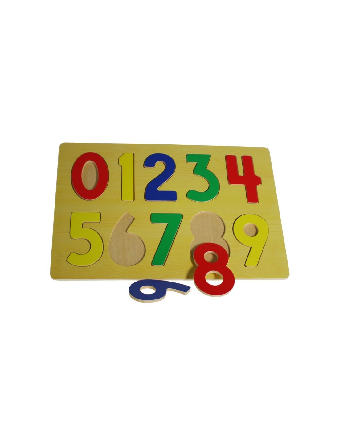 Puzzle números de madera para encajar juego educativo infantil para aprender los números del 0 al 9