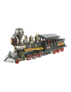 Rèplica locomotora vapor en metall de color negre retro col·leccionistes
