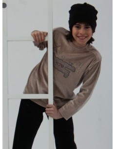 Pijama para niño Massana de invierno pantalón largo color gris talla 10 2