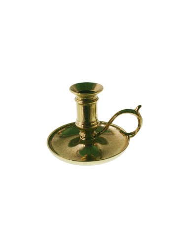 Bougeoir bougeoir en métal doré pour bougies Ø 2 cm. avec poignée décoration de style vintage