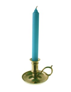 Palmatòria portaespelmes de metall daurat per a espelmes de Ø 2 cm. amb nansa decoració llar estil vintage. 2