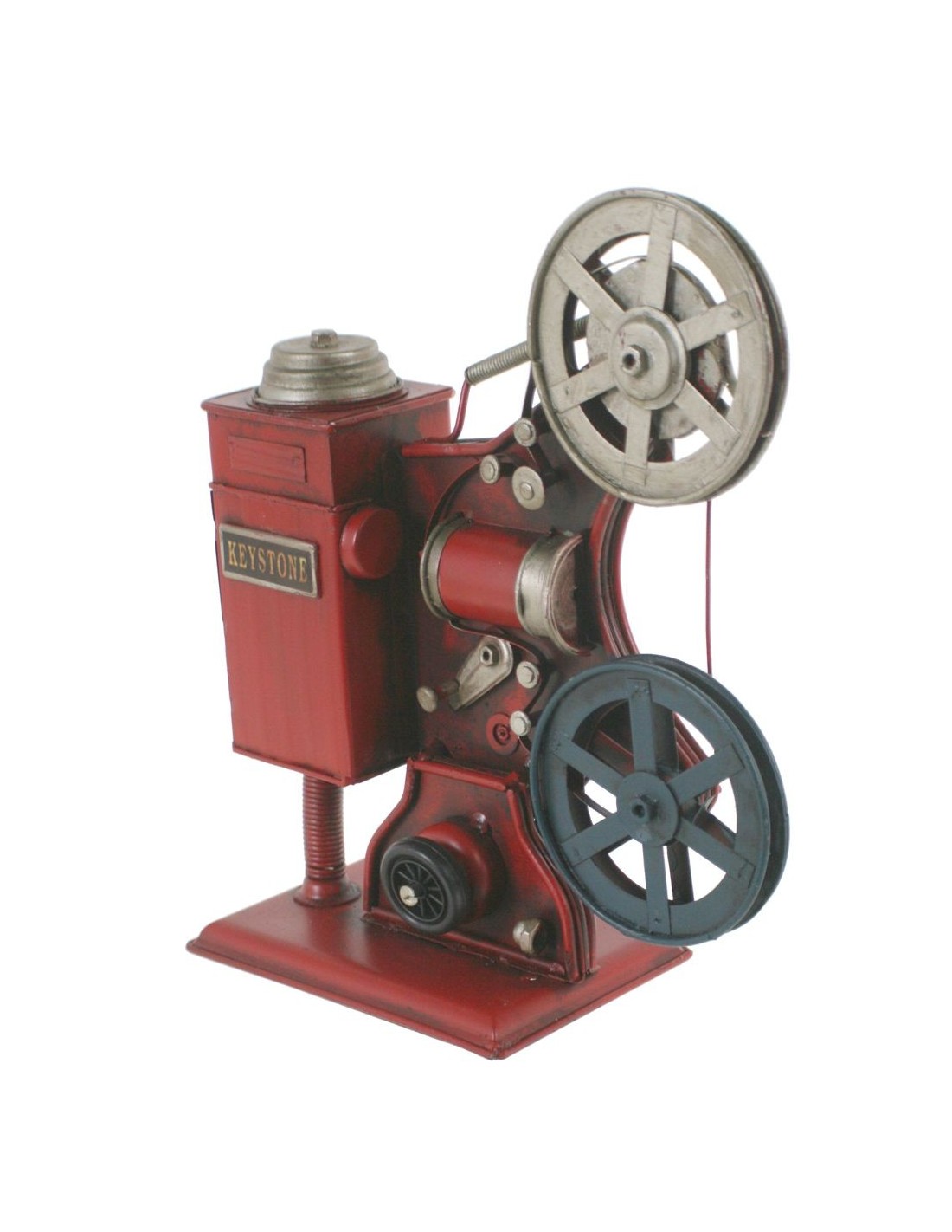 Réplica de proyector de cine estilo vintage de metal en color granate envejecido decoración hogar