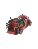 Camión bomberos de metal réplica estilo retro color rojo para coleccionistas y decoración hogar