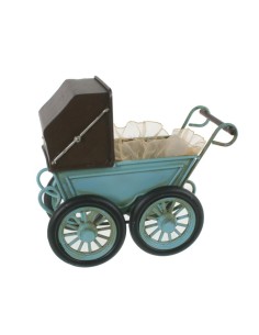 Cotxet beu color blau de metall estil vintage cotxet adorn amb punta interior 2