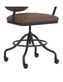 Silla de oficina con altura regulable en metal y cuero y reposabrazos silla escritorio con ruedas vintage