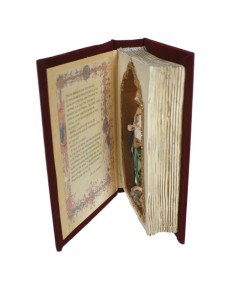 San Judas Tadeo en libro con tapas de vinilo de terciopelo figura interior pintado a mano. 2