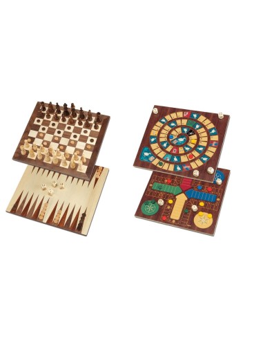 Set de juegos 5 en 1 en caja de madera con fichas incluidas juego familiar de mesa juego de mesa reunidos Set de juegos 5 en 1 en caja de madera con fichas incluidas juego familiar de mesa juego de mesa reunidos