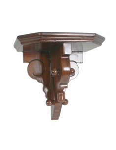 Ménsula pequeña de madera maciza de caoba para pared estilo clásico para exposición de figura