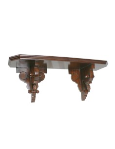 Support d'étagère allongé en bois d'acajou massif pour mur de style classique. 2