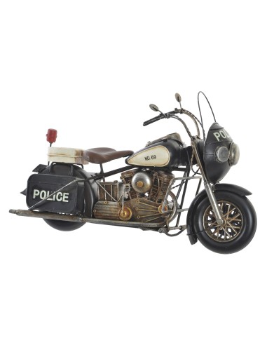 Motocicleta grande de metal de policía moto retro vehículo para coleccionistas y decoración hogar