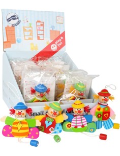 Marionnette à fils articulée à suspendre figurine clown en bois coloré décoration salle de jeux pour enfants