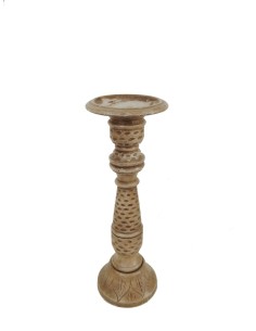 Grand bougeoir style bougeoir en bois sculpté pour bougie Ø 8 cm, décoration maison, terrasse, jardin.